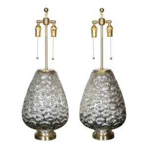 Pair of Urn-Shaped Mercury Glass Table Lamps