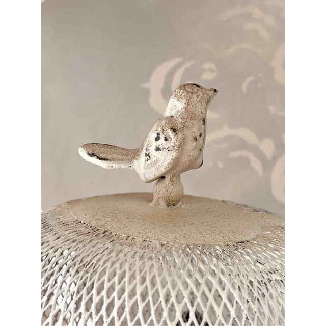 Large Decorative Cloche with Wooden Base and Wire Mesh Dome, 2010s For Sale - Image 6 of 12