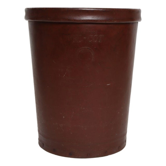 Vintage Industrial National Vulcanized Fibre Company "Vul-Cot" Waste Basket For Sale