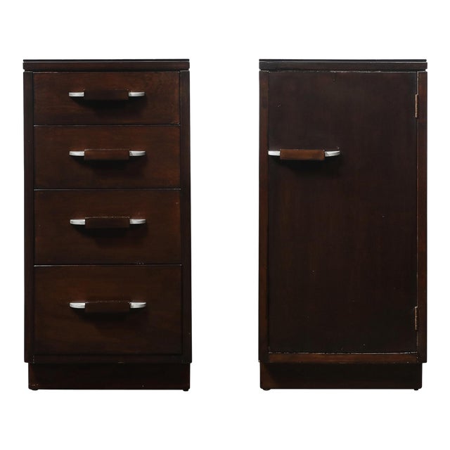 Pair of Art Deco Eliel Saarinen for Johnson Walnut End Tables/ Nightstands For Sale