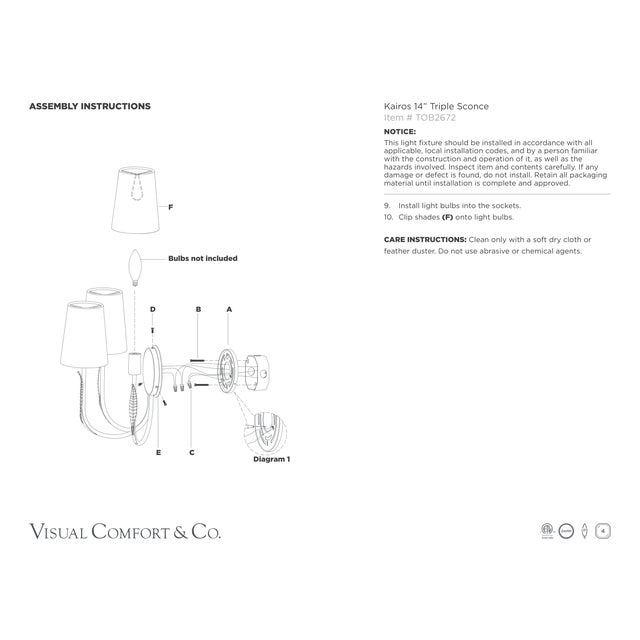 Thomas O'Brien for Visual Comfort Signature Kairos 14" Triple Sconce in Aged Iron and Roman Bronze with Linen Shades For Sale - Image 9 of 9