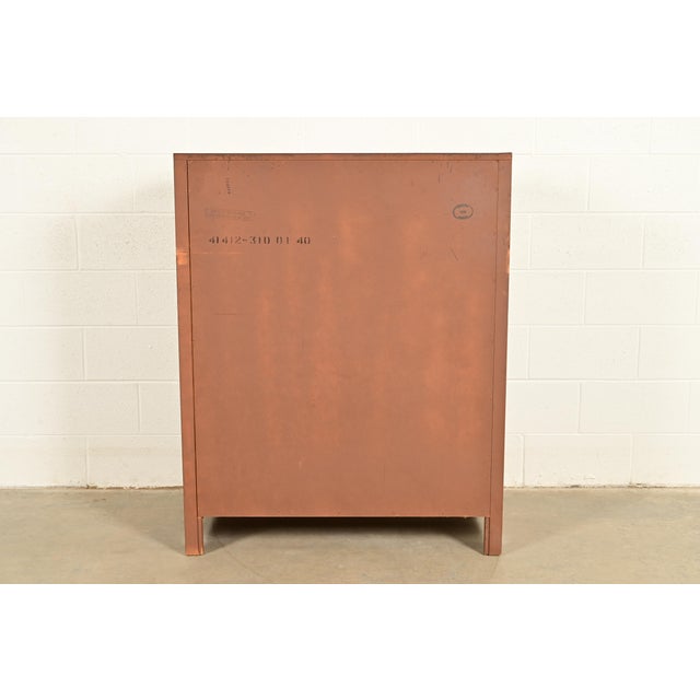 Thomasville Mid-Century Modern Hollywood Regency Campaign Walnut Highboy Dresser, 1970s For Sale - Image 15 of 17