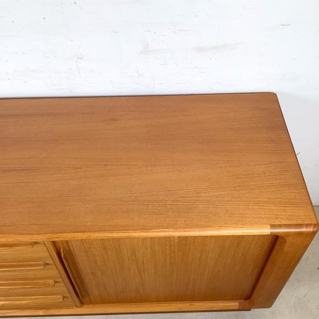 Late 20th Century Bernhard Pedersen & Søn Danish Teak Tambour Door Credenza For Sale - Image 5 of 17