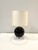 Modern stylish Black Marble Ball Lamp on Acrylic Base. Off White shade. Showroom Floor Sample.