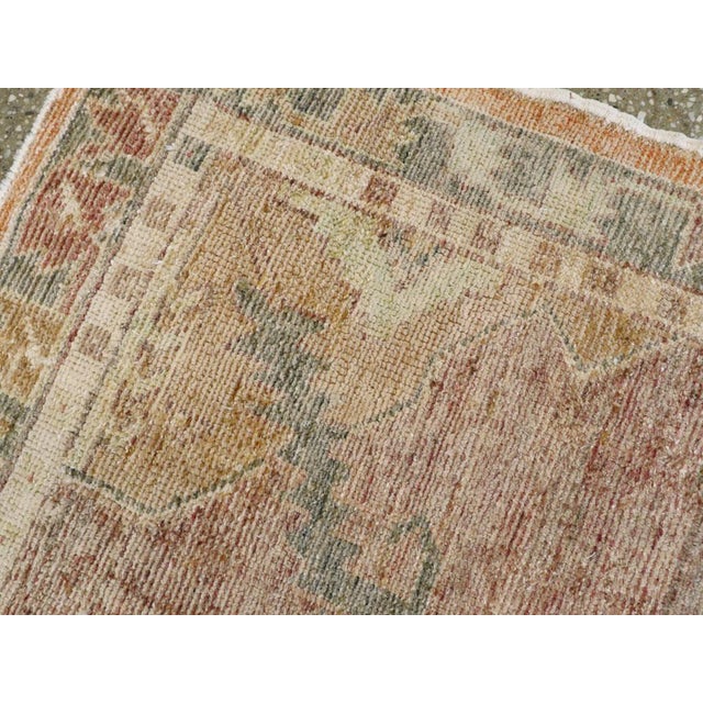 Galerie Shabab Collection Early 20th Century Turkish Oushak Throw Rug For Sale - Image 4 of 7