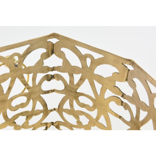 Vintage 1950's Indoor Brass Planter With Scroll Design For Sale - Image 9 of 12