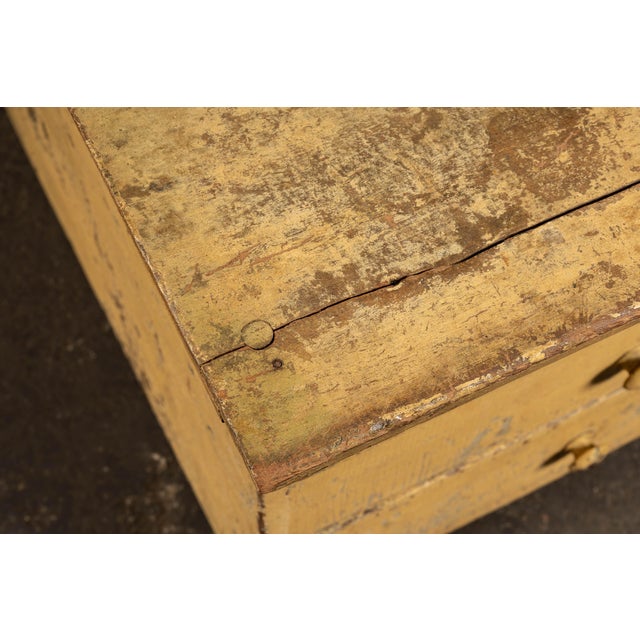 Antique Chippy Painted Industrial Three-Drawer Utility Cabinet For Sale - Image 11 of 13