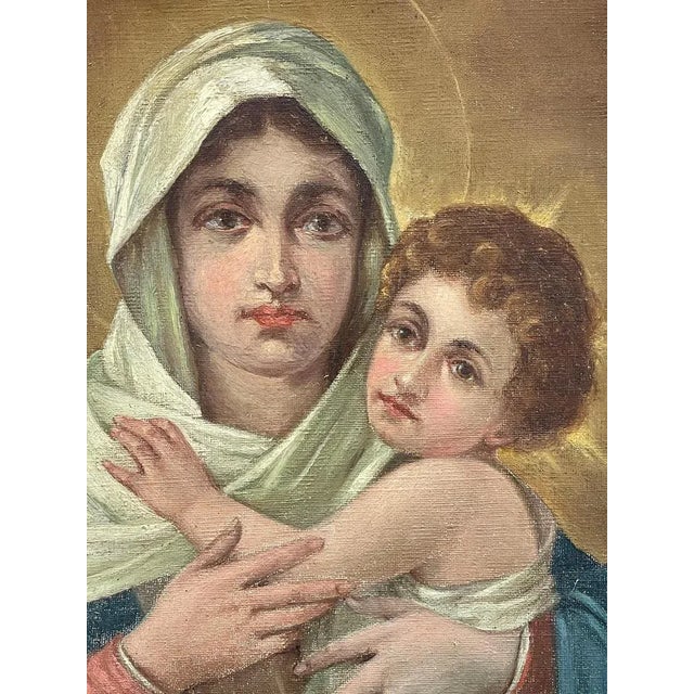 Tresoldi, Madonna and Child, Oil Painting on Canvas, Framed For Sale - Image 6 of 8