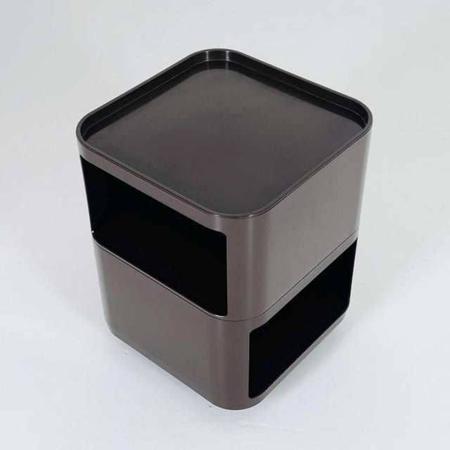 Anna Castelli Ferrieri Brown Componibili Square Serving Trolley by Anna Castelli for Kartell, 1960s For Sale - Image 4 of 9