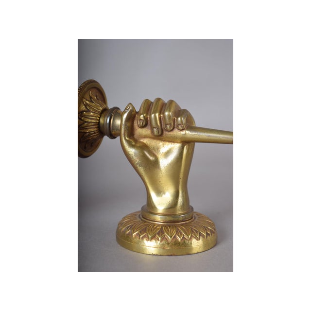 1960s Brass Hand Wall Sconces by Andre Arbus, 1960s, Set of 2 For Sale - Image 5 of 15