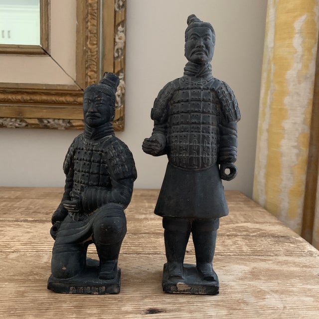 Pair of Small Chinese TerraCotta Warrior Statues Chairish