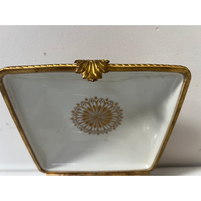Polychrome Porcelain Box with Gold Highlights For Sale - Image 9 of 13