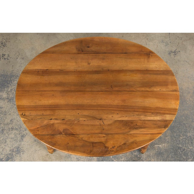 19th Century French Louis Philippe Style Walnut Extendable Drop Leaf Table For Sale - Image 11 of 12