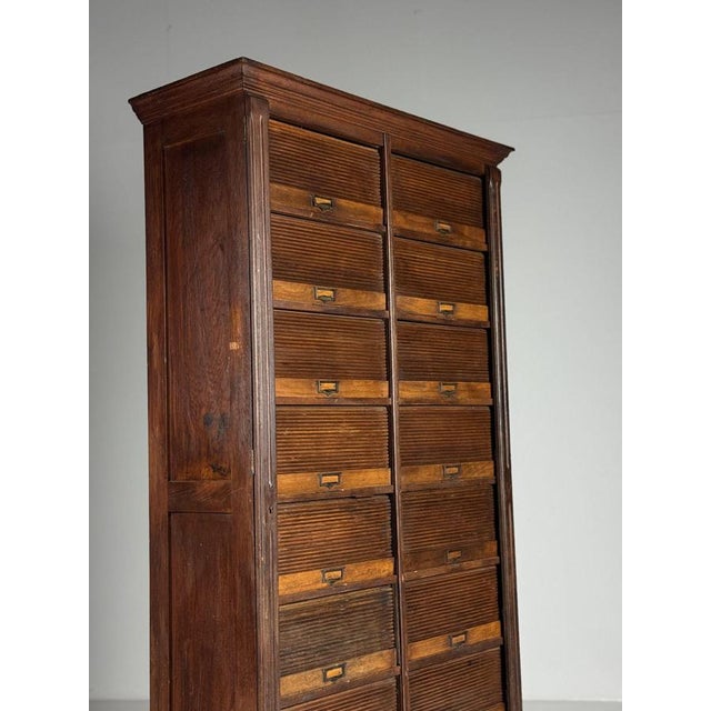 Antique Filing Cabinet with Roller Shutter For Sale - Image 4 of 18