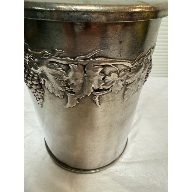 Late 20th Century Grape Casted Pewter Wine Bottle Cooler, Set of Three For Sale - Image 10 of 12