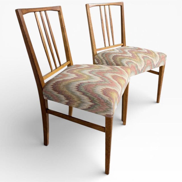 Vintage Paisley Dining Chairs in Wood, Set of 2 For Sale - Image 6 of 7