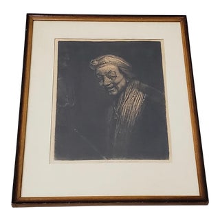 Rembrandt Self Portrait Engraving For Sale