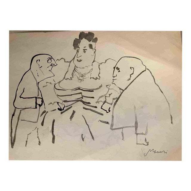 Mino Maccari, The Main Prey, 1955, Ink For Sale