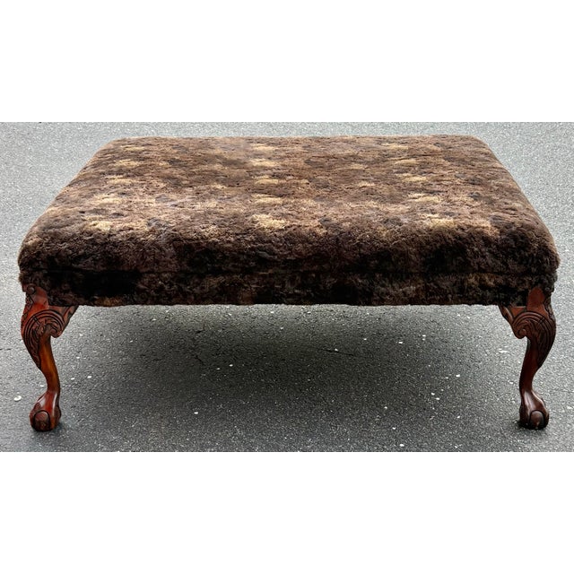 Chippendale Old Hickory Tannery Chippendale Oversized Ottoman For Sale - Image 3 of 9