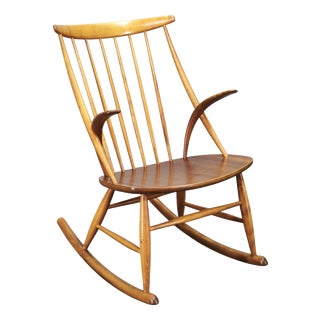 Danish Modern Rocking Chair by Niels Eilersen for Illum Wikkelsø, 1960s For Sale
