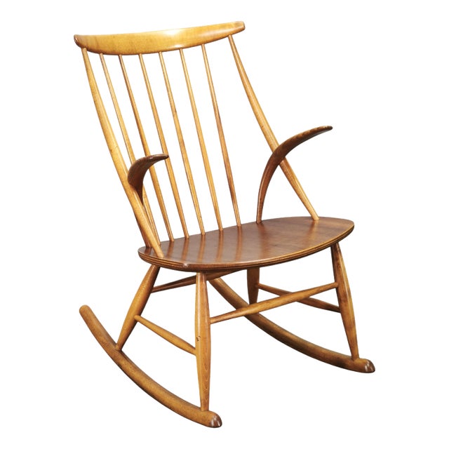 Danish Modern Rocking Chair by Niels Eilersen for Illum Wikkelsø, 1960s For Sale