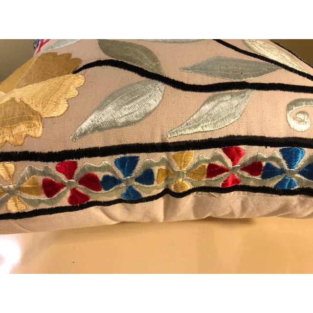 2010s Moroccan Handmade Embroidered Pillows - a Pair For Sale - Image 5 of 9