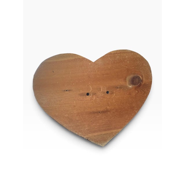 1990s Vintage 1990s Sculptural Wood Heart Quilt Stand, Country Folk Art Display Rack For Sale - Image 5 of 5
