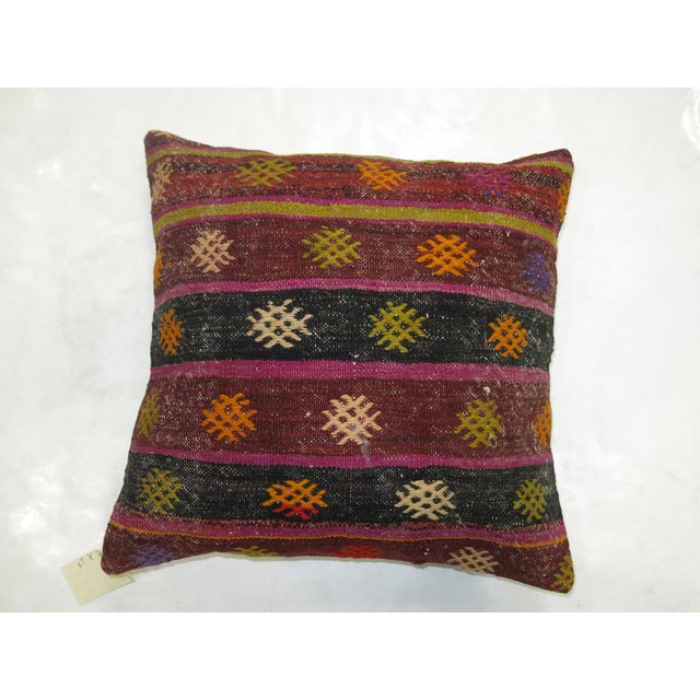 Striped Vintage Kilim Pillow For Sale - Image 4 of 5