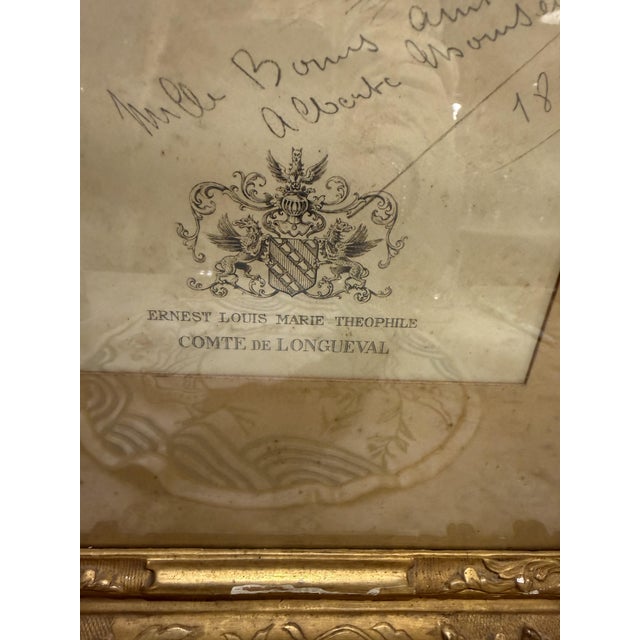 Late 19th Century Portrait of the Count of Longueval, 1894, Artwork on Paper, Framed For Sale - Image 5 of 10