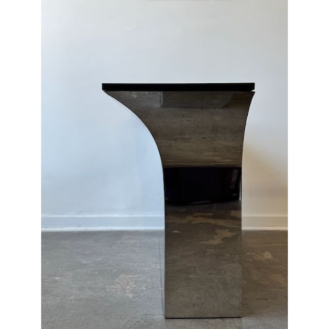 1980s Sally Sirkin Lewis Style Steel & Granite Console Table For Sale - Image 14 of 14