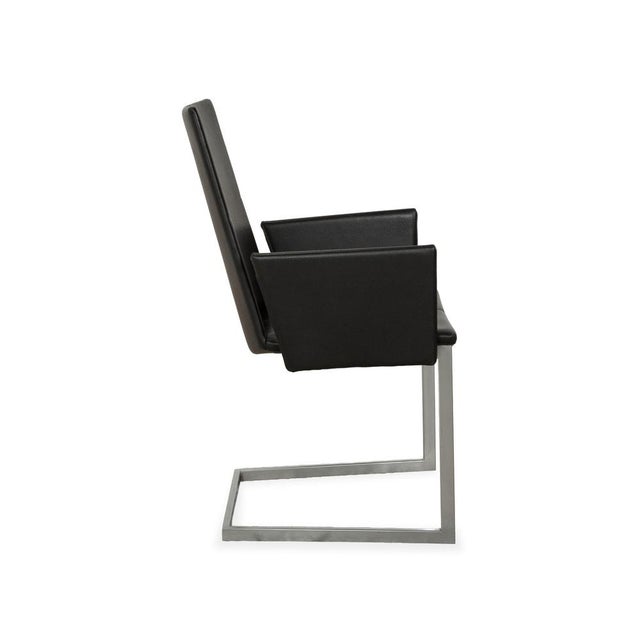 Black Leather and Metal Cantilever Chairs from KFF, Set of 6 For Sale - Image 10 of 14