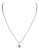 14k White Gold Blue Topaz Diamond Pendant Necklace For Sale