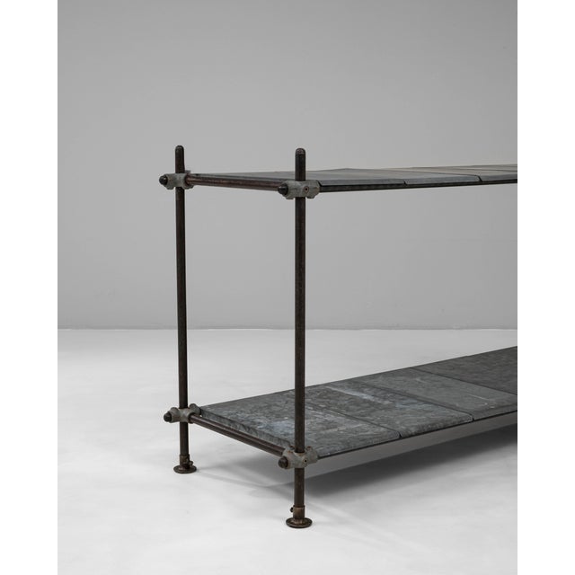 Mid 20th Century 20th Century French Metal Console Table With Zinc Tops For Sale - Image 5 of 18