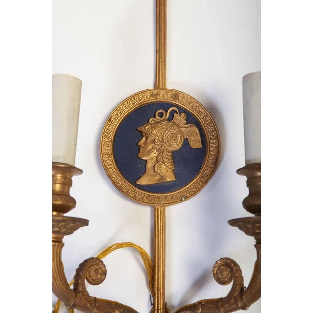 Red Bronze Two-Light Neoclassical Wall Sconces, Set of 2 For Sale - Image 8 of 9