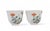 Antique pair Chinese Chien Lung Qianlong porcelain tea cups. Decorated with hand painted chrysanthemum, peony and other...
