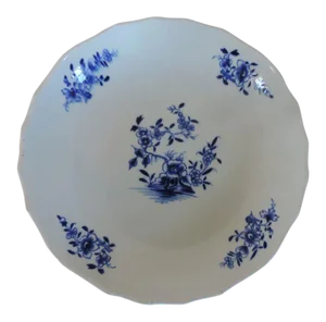 18th Century Chinese Style Tournai Continental Blue & White Porcelain Round Bowl