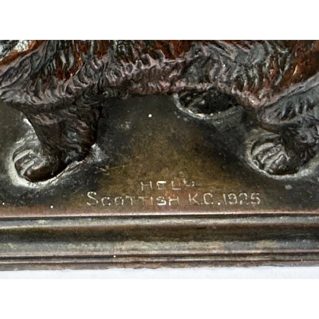 Scottish Art Deco Bronze Newfoundland Dog With Historic Inscription For Sale - Image 11 of 12