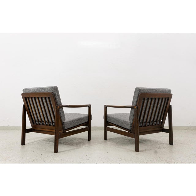 Mid-Century Club Chairs attributed to Zenon Bączyk, Poland, 1960s, Set of 2, Set of 2 For Sale - Image 6 of 13