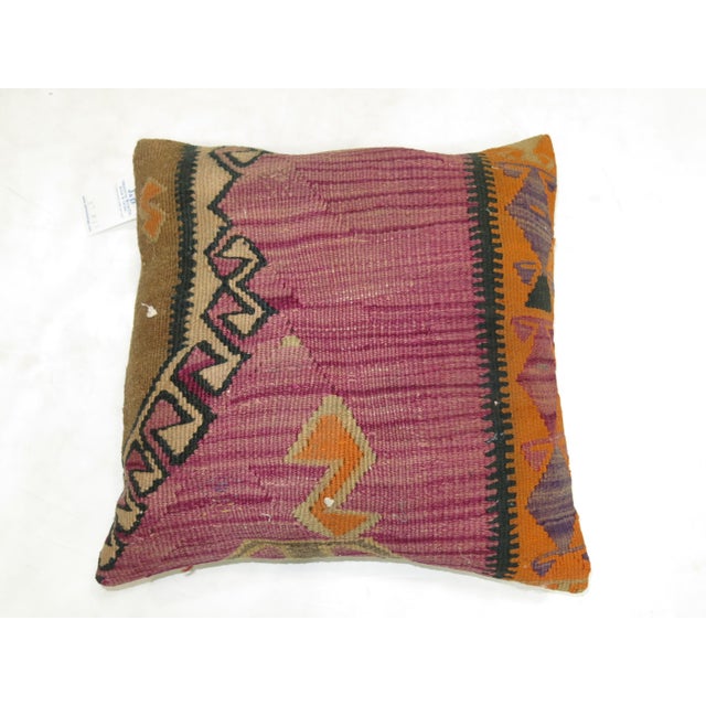 Contemporary Zabihi Collection Purple Tribal Kilim Pillow For Sale - Image 3 of 5