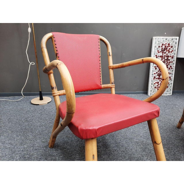 Mid-Century Bamboo Seating Set, 1950s, Set of 3 For Sale - Image 9 of 16