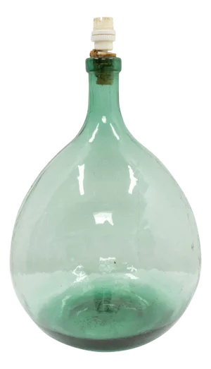 French Glass Bottle Lamp, 1890s