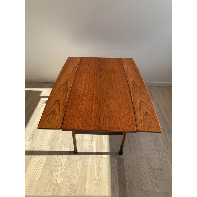 Mid-Century Modern Danish Teak Drop-Leaf Københavnerbord Table, Denmark, 1960s For Sale - Image 3 of 18