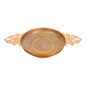 Louis Comfort Tiffany Furnaces Favrile Bronze Doré Double Handled Footed Centerpiece Bowl