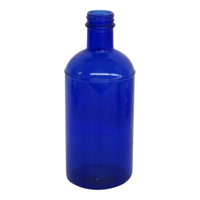 Maryland Glass Co Cobalt Blue Bottle Empty Apothecary Medicine Vessel 5121b For Sale