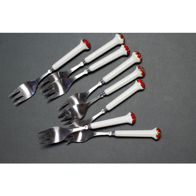 White 1970s Boho Chic Denby Regency White Jewel Flatware - Salad Forks For Sale - Image 8 of 11