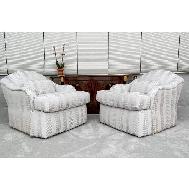 Transitional Pair of Club Chairs Designed by Sally Sirkin Lewis for J. Robert Scott For Sale - Image 3 of 10