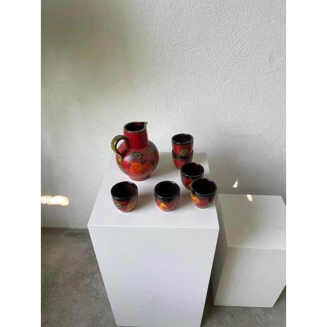 German Ceramic Lemonade Set from Scheurich Keramik, 1960s, Set of 7 For Sale - Image 4 of 18