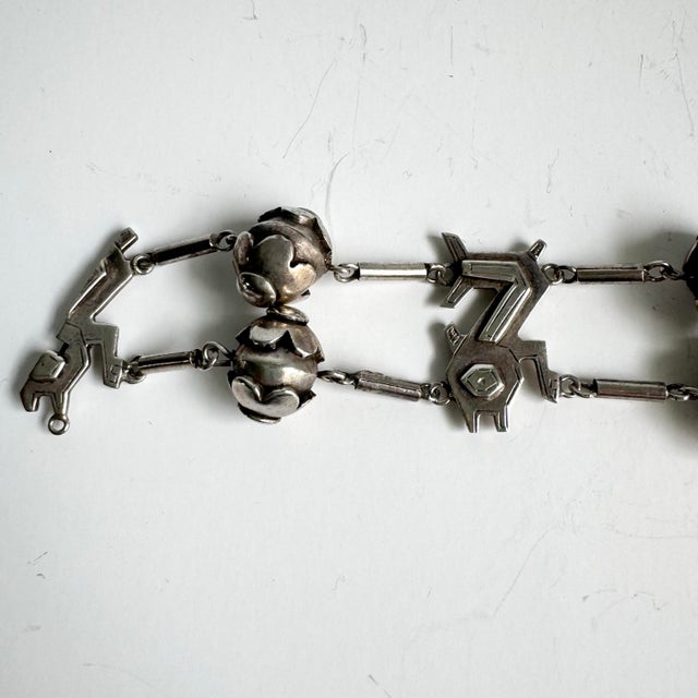 Graziella Laffi Bracelet Peruvian Designer Sterling Silver Vintage MCM Fish Peru For Sale - Image 4 of 12