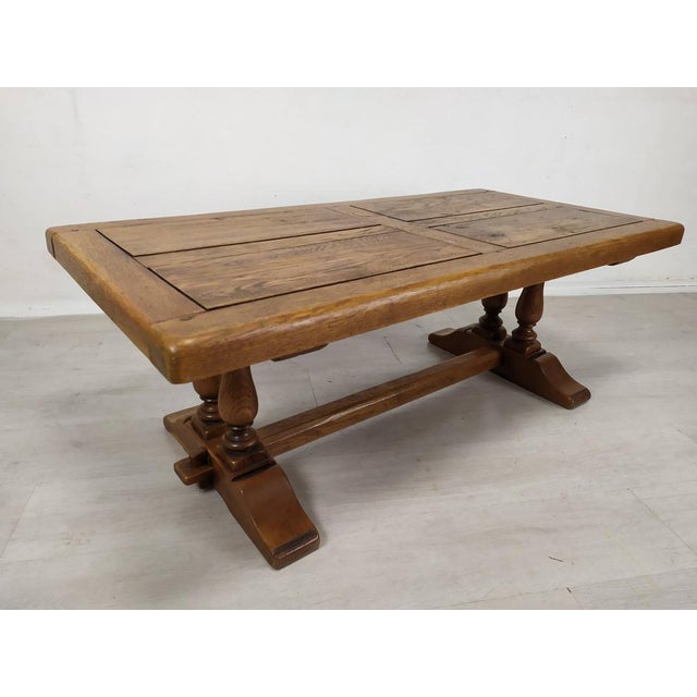 Rustic Oak Monastery Coffee Table, 1970s For Sale - Image 3 of 16