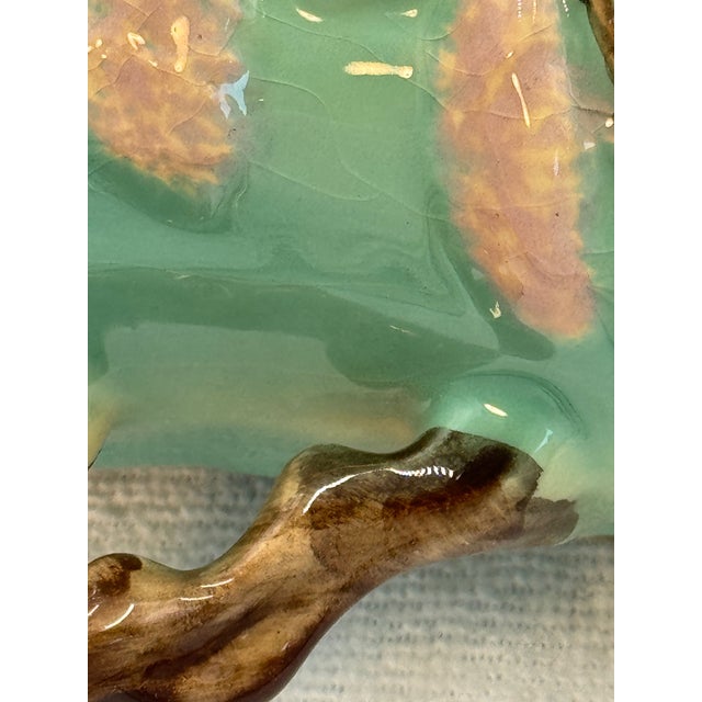 Green 1949 Roseville Ming Tree Vase # 582 Green, Pink Brown For Sale - Image 8 of 12